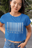 Classic Women's Marinate Bar-Code Crop Top T Shirt-Metal Logo