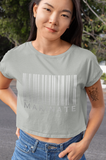 Classic Women's Marinate Bar-Code Crop Top T Shirt-Metal Logo