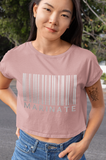 Classic Women's Marinate Bar-Code Crop Top T Shirt-Metal Logo