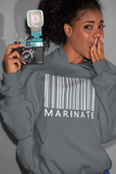 Classic Uni-Sex Marinate *Bold* White Logo Bar Code Hoodie