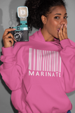 Classic Uni-Sex Marinate *Bold* White Logo Bar Code Hoodie