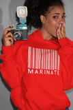 Classic Uni-Sex Marinate *Bold* White Logo Bar Code Hoodie