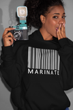 Classic Uni-Sex Marinate *Bold* White Logo Bar Code Hoodie