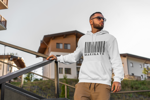 Classic Uni-Sex Marinate *Bold* Black Logo Bar Code Hoodie